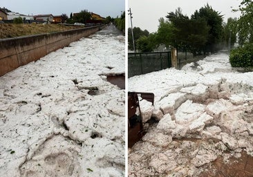 Una espectacular granizada deja blanco Navarrete